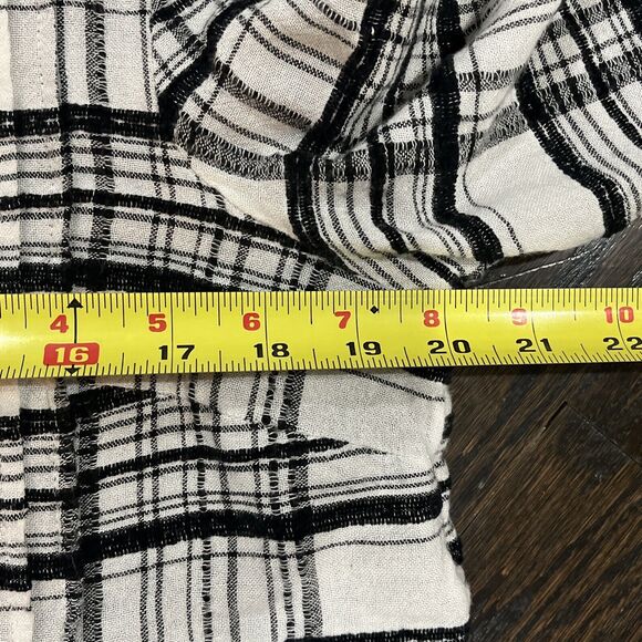 Anthropologie Women's Blouse Size 10 Black Plaid Tunic Button Down Wool Blend - Picture 10 of 10
